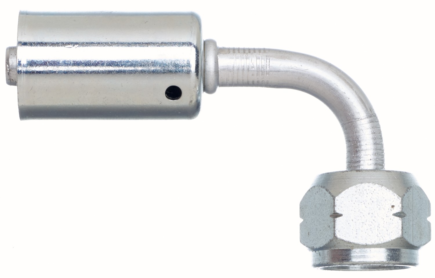 Female SAE Tube O-Ring Metric Nut Swivel-90 Bent Tube-Aluminum (PolarSeal ACA)