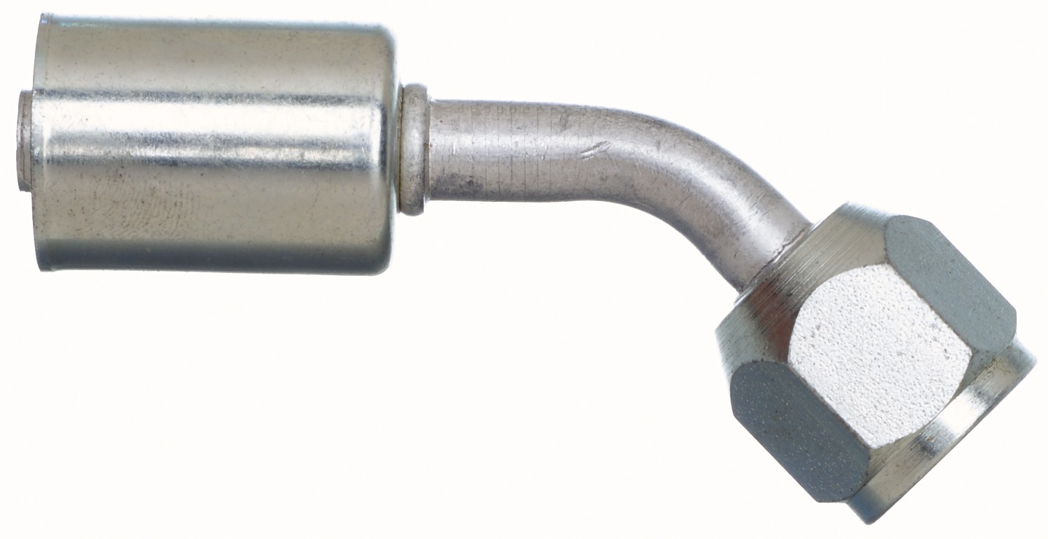 Female SAE Tube Dual O-Ring Nut - 45 Bent Tube - Aluminum (PolarSeal ACA)