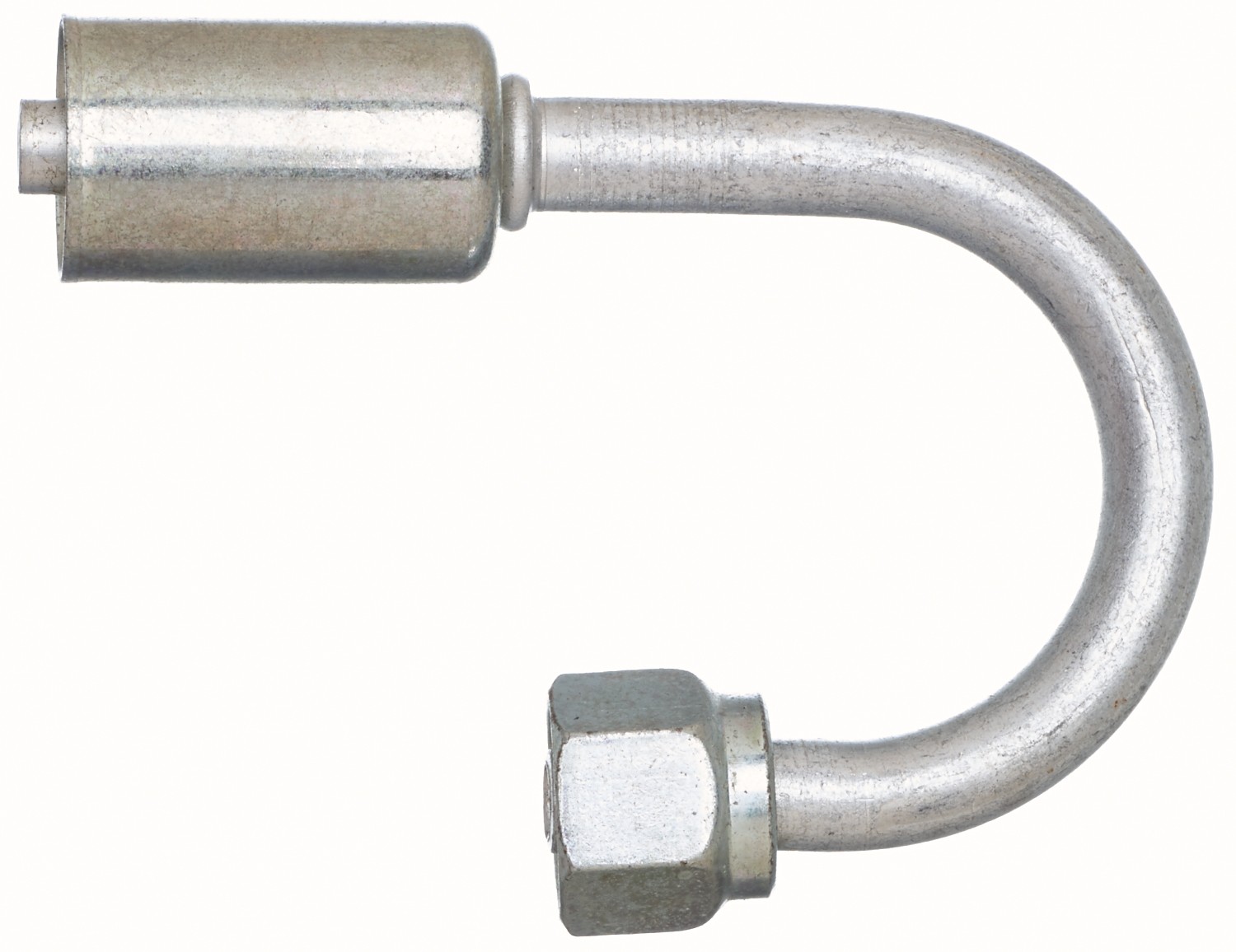 Female SAE Tube O-Ring Nut - 180 Bent Tube - Aluminum (PolarSeal ACA)