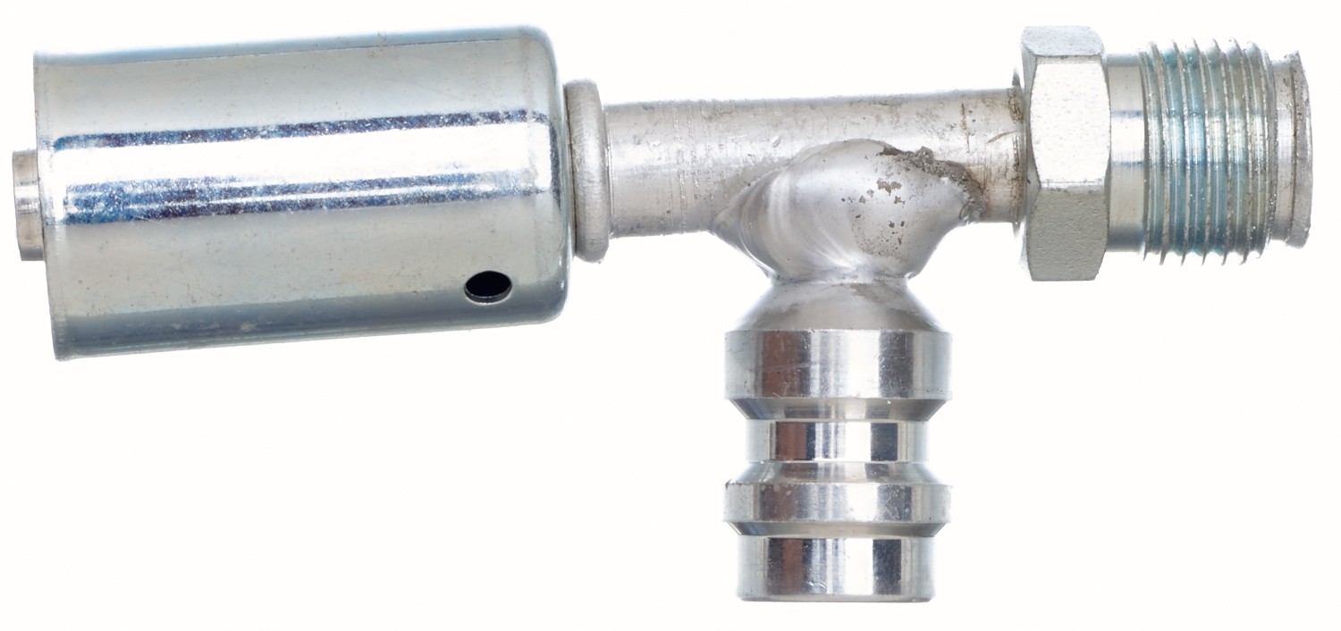 Male Inverted O-Ring with R134a Service Port - Aluminum (PolarSeal ACA)