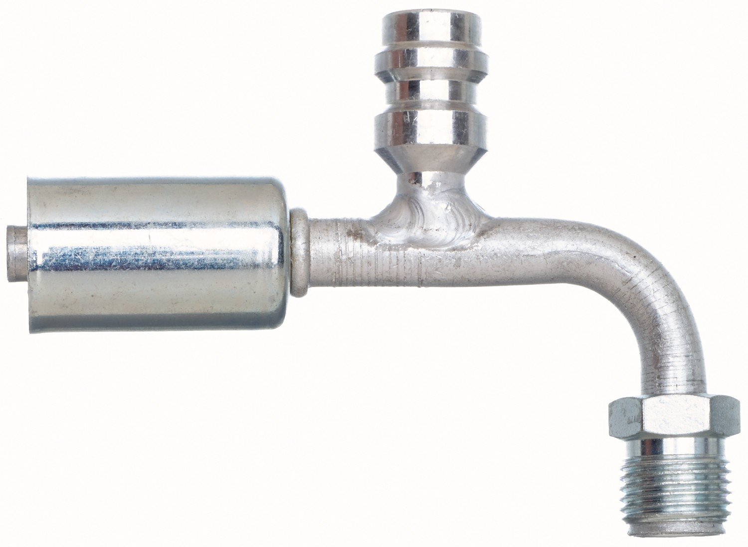 Male Inverted O-Ring-R134a Svc Port-90 Bent Tube-Aluminum (PolarSeal ACA)