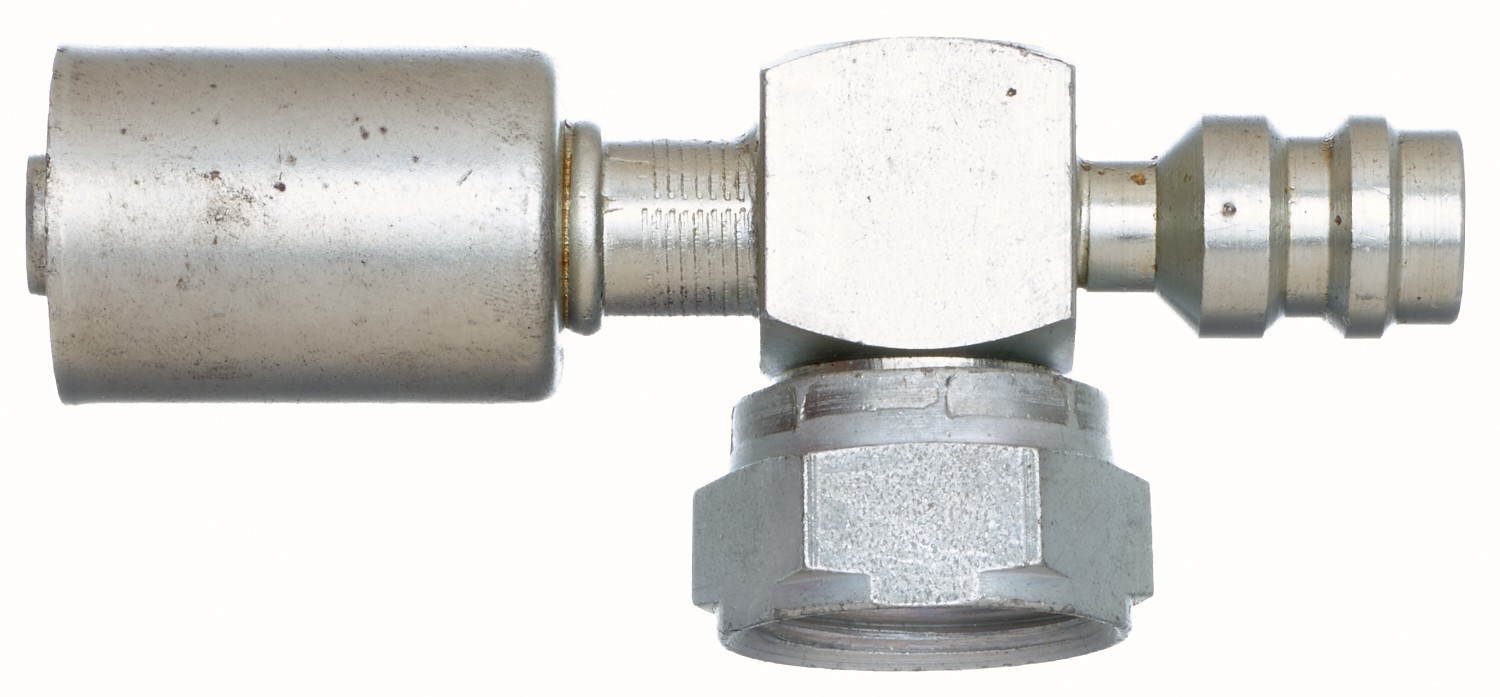 Female Rotalok Compressor Connection-R134a SvcPort-90 Block-Alum (PolarSeal ACA)