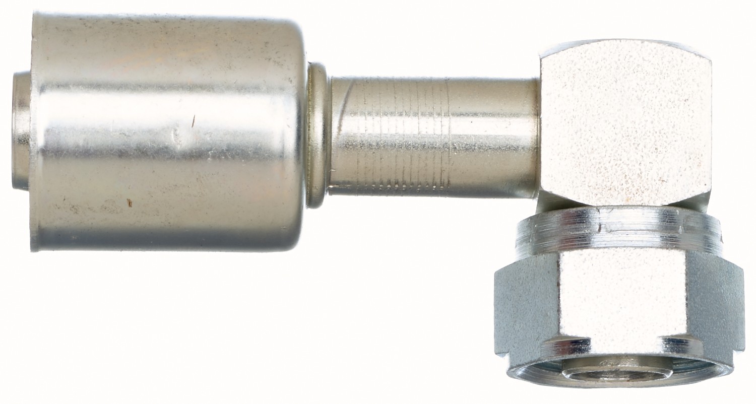 Compressor Female SAE Tube O-Ring Nut Swivel - 90 Block - Steel (PolarSeal ACA)
