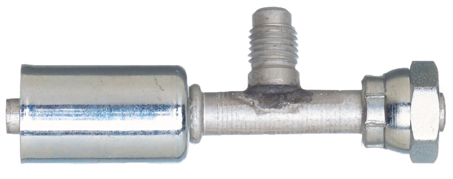 Female SAE Tube O-Ring Nut Swivel w/ R12 Service Port - Steel (PolarSeal II ACB)
