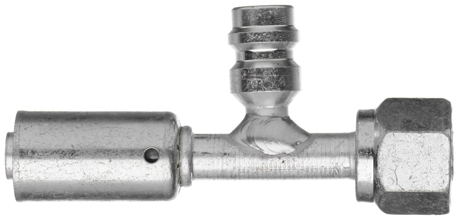 Female SAE Tube O-Ring Nut Swivel w/R134a Service Port-Alum. (PolarSeal II ACB)