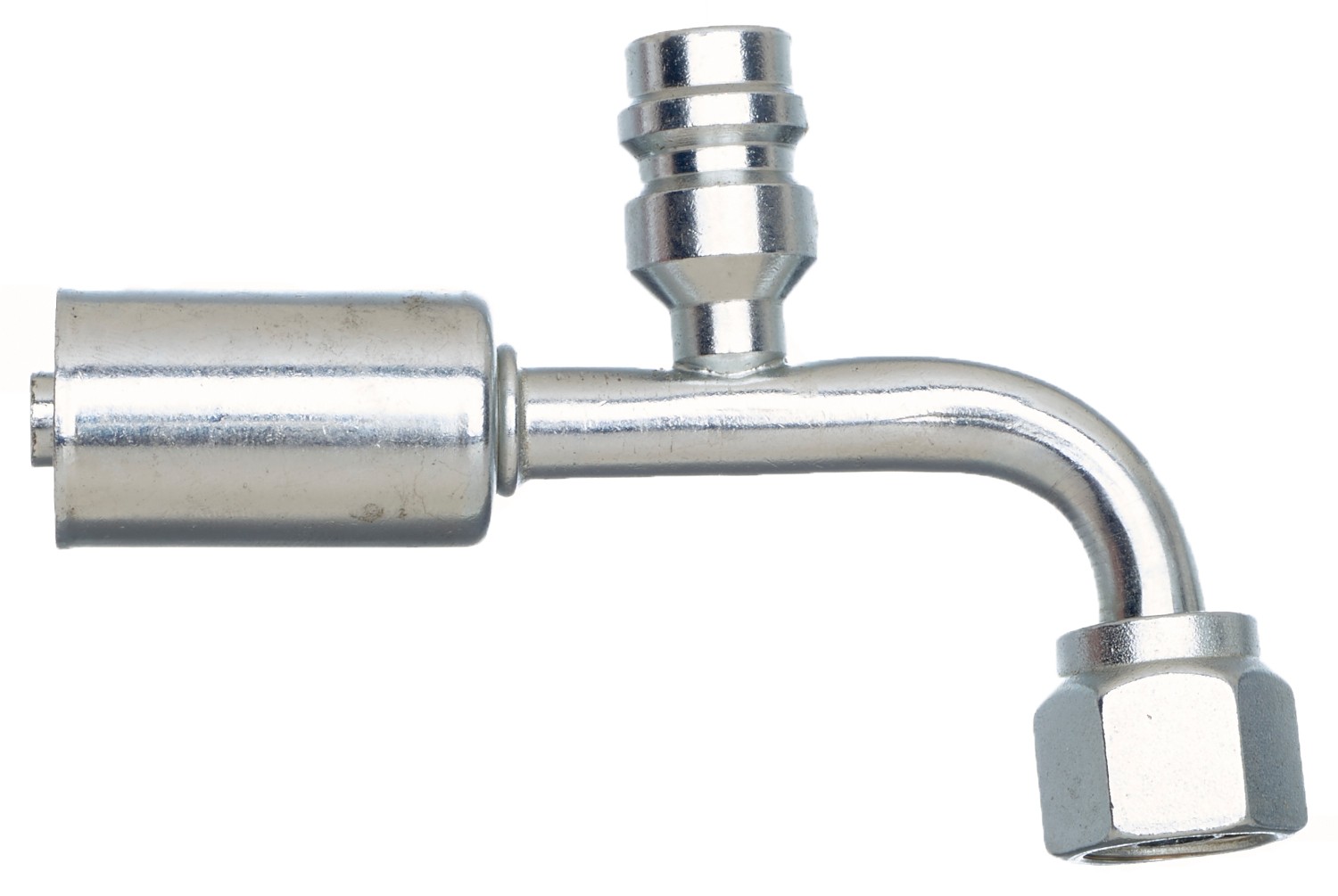 Female SAE Tube O-Ring Nut Swivel-R134a SvcPort-90 Bent Tube-StlPolarSeal II ACB