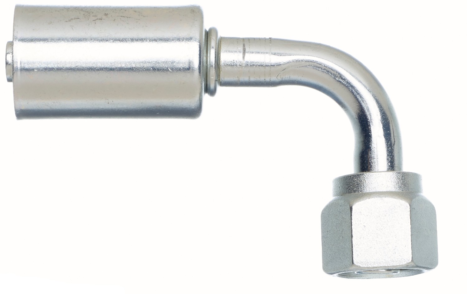 Female SAE Tube O-Ring Nut Swivel - 90 Bent Tube - Steel (PolarSeal II ACB)