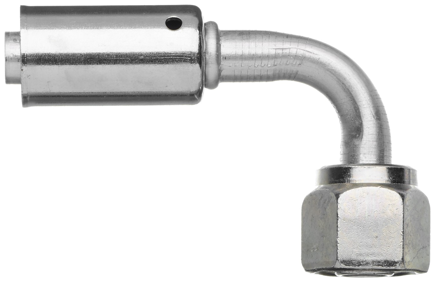 Female SAE Tube O-Ring Nut Swivel - 90 Bent Tube - Aluminum (PolarSeal II ACB)