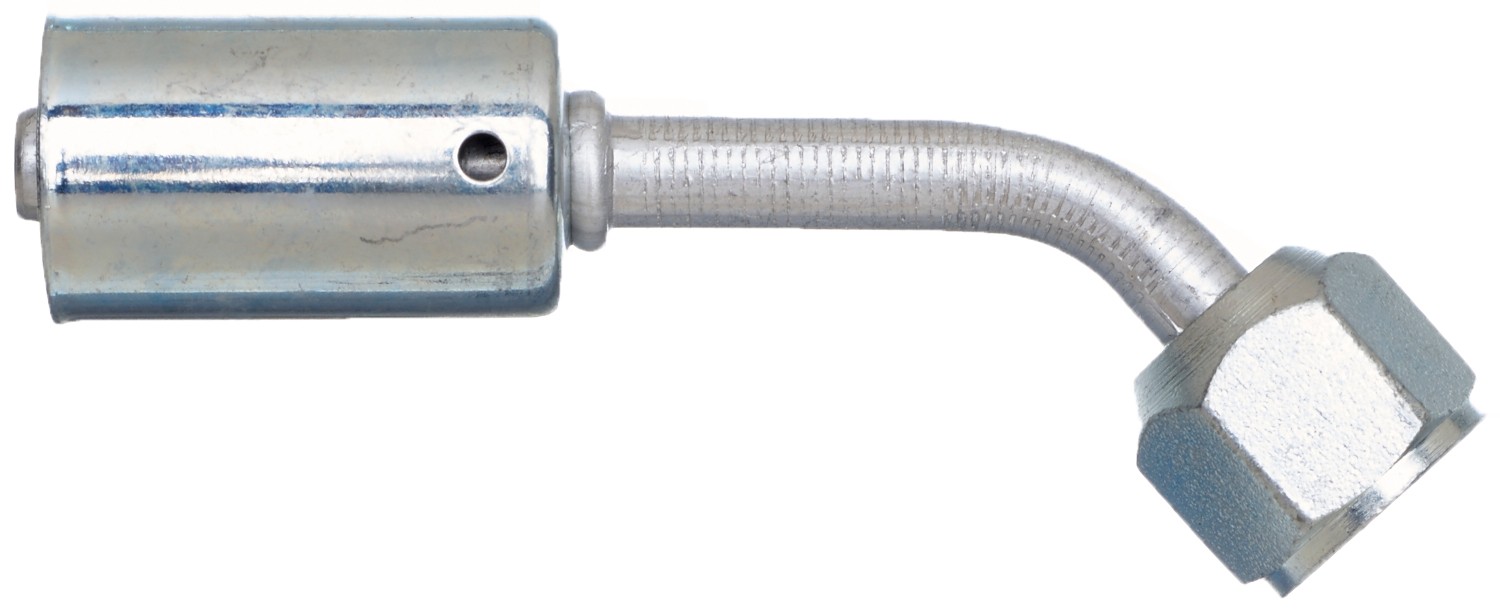Female SAE Tube O-Ring Metric Nut Swivel-45 Bent Tube-Steel (PolarSeal II ACB)