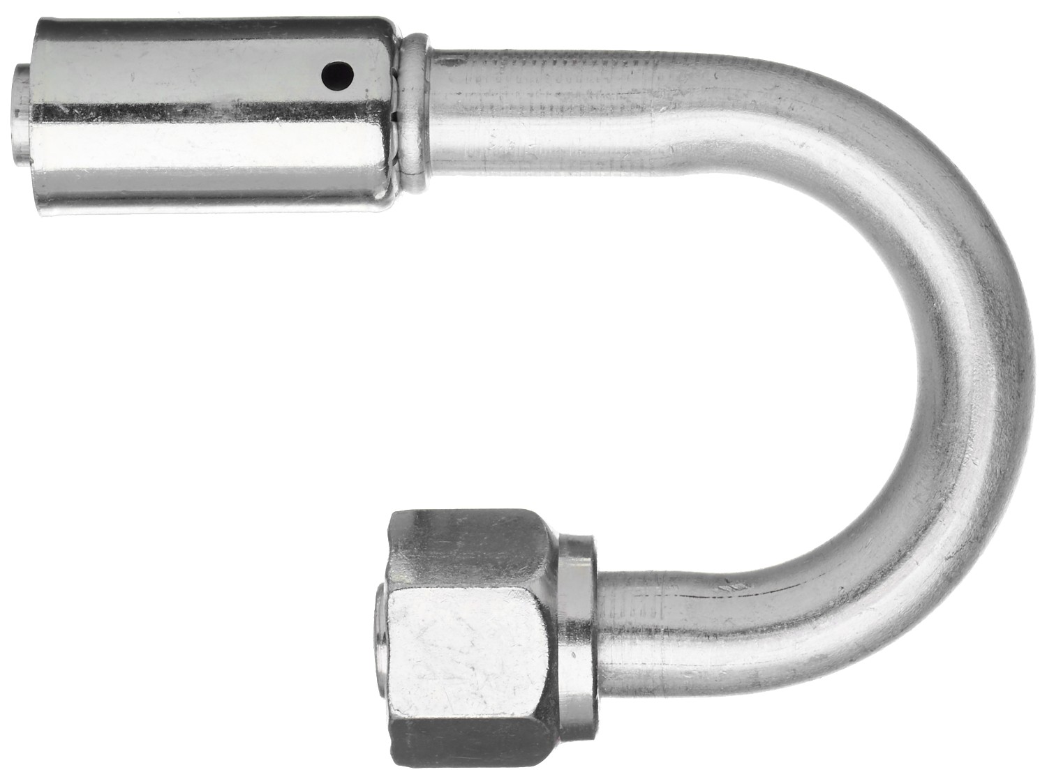 Female SAE Tube O-Ring Nut - 180 Bent Tube - Aluminum (PolarSeal II ACB)