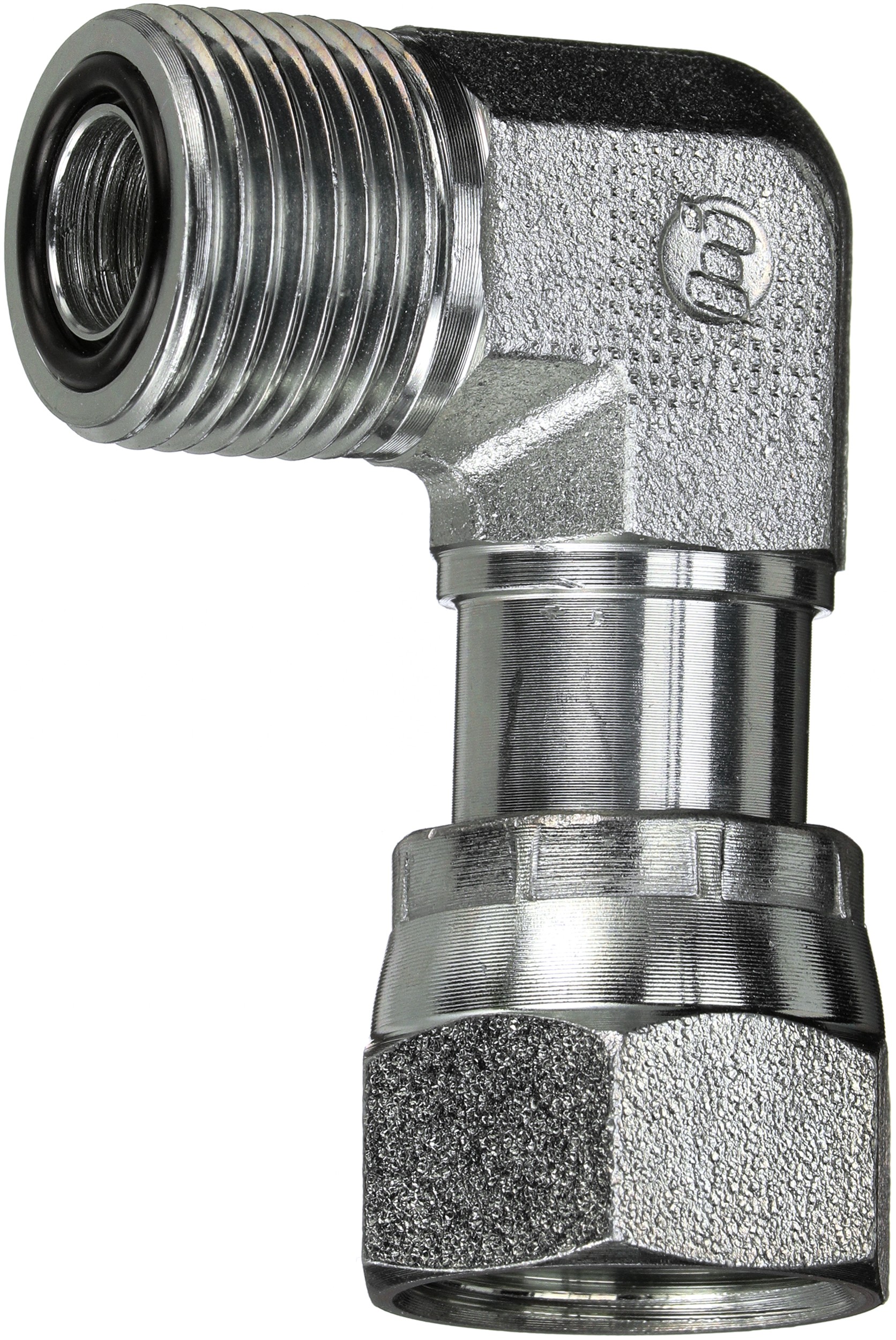 Male Flat-Face O-Ring to Female Flat-Face Swivel - 90 (SAE to SAE)