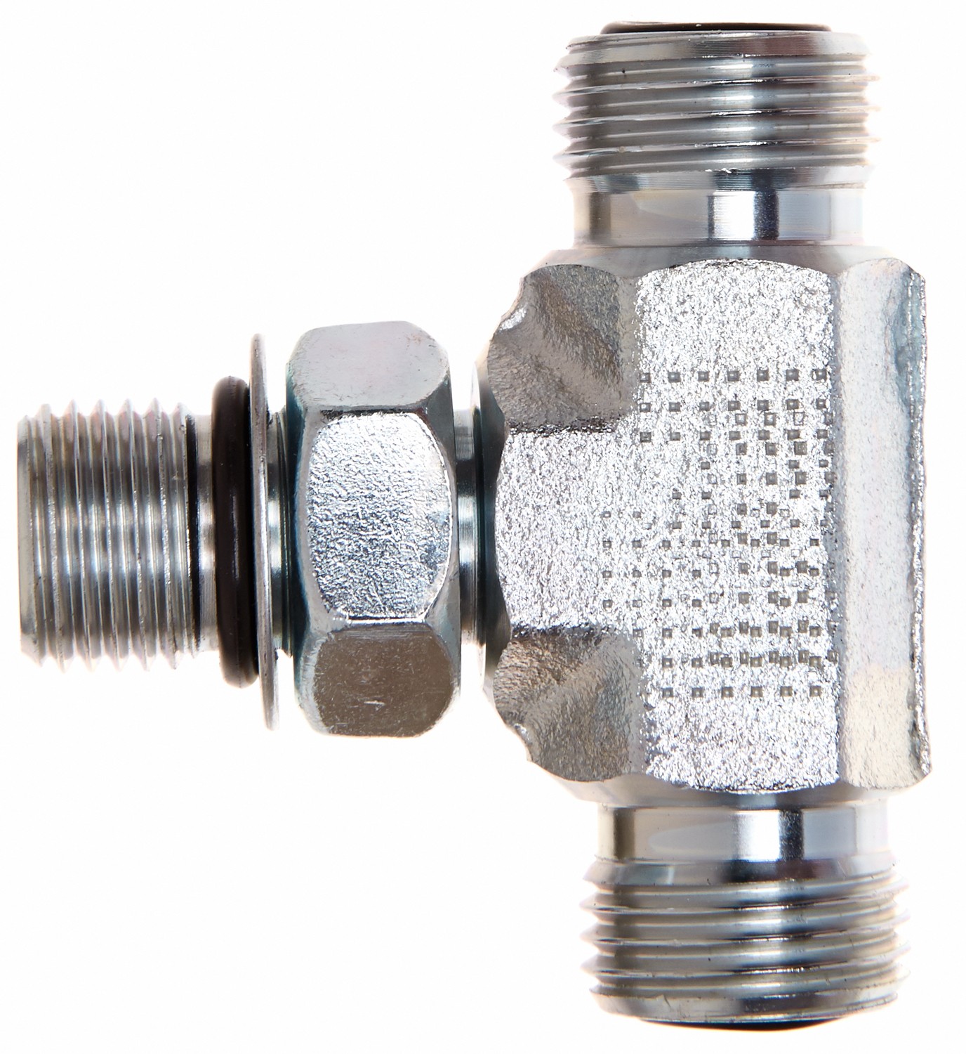 Male Flat-Face O-Ring on Run to Male O-Ring Boss - Tee (SAE to SAE)