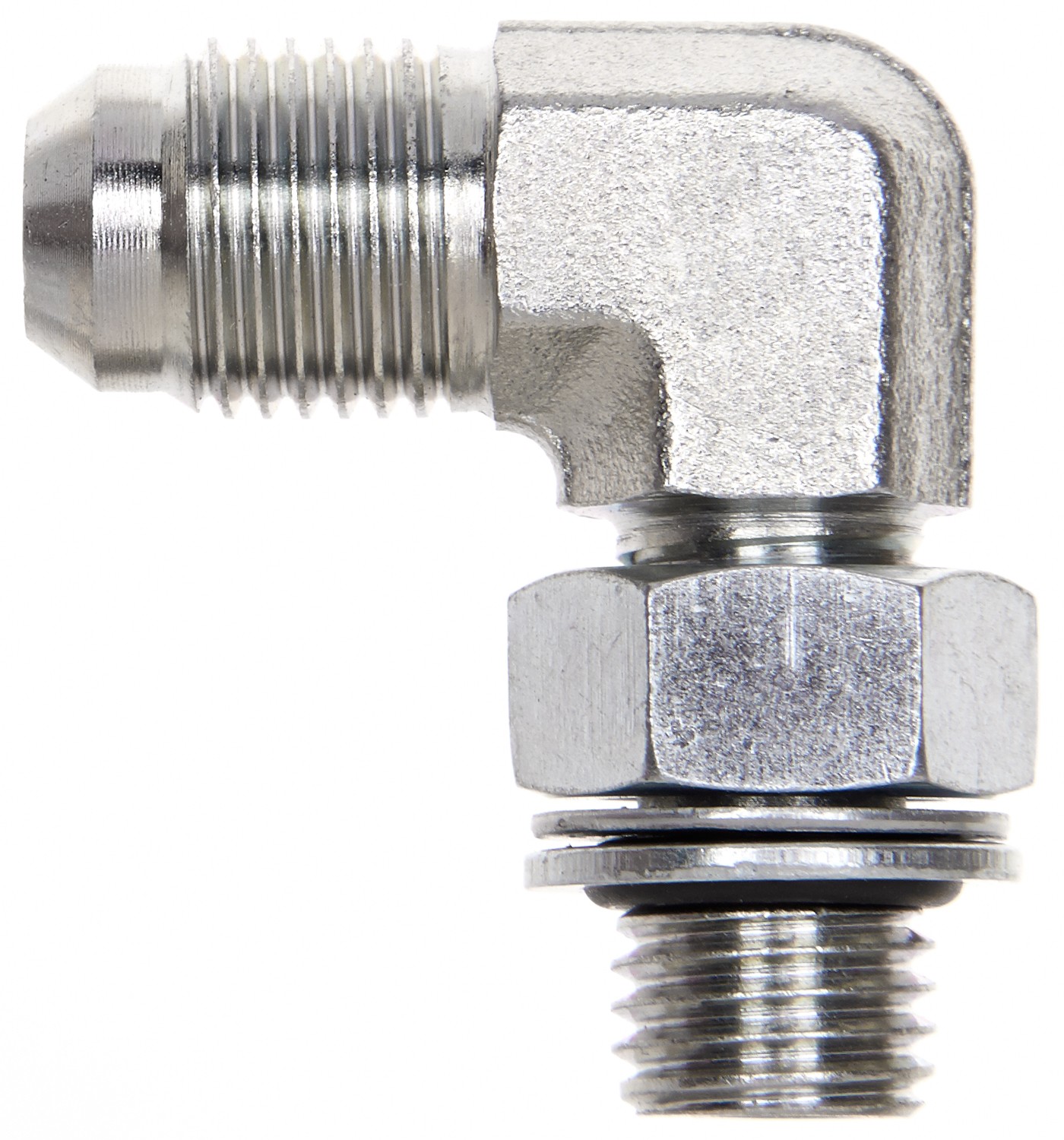 Male Metric with O-Ring to Male JIC 37 Flare - 90 (Metric Conversion)