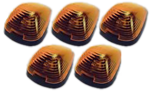 Pacer Ford Style Amber Five Cab Roof Running Lights Kit (1999-2008)