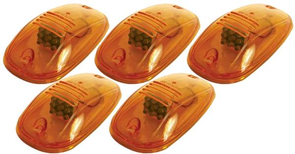 Pacer Dodge Style Amber Five Cab Roof LED Running Lights Kit (2003-2008)