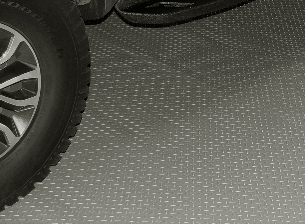 Pewter Diamond Deck Textured Rollout Flooring Car Mat - Size:XXLarge