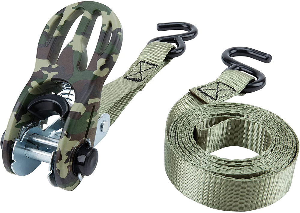 Performance Tool 2 Pack 1" X 10' Olive Green Camo Tie Downs