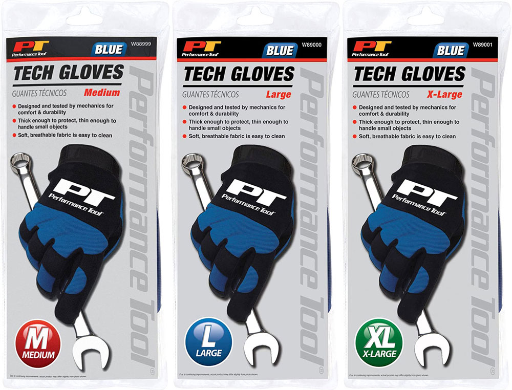 Performance Tool Blue Performance Tech Gloves - Size:Medium