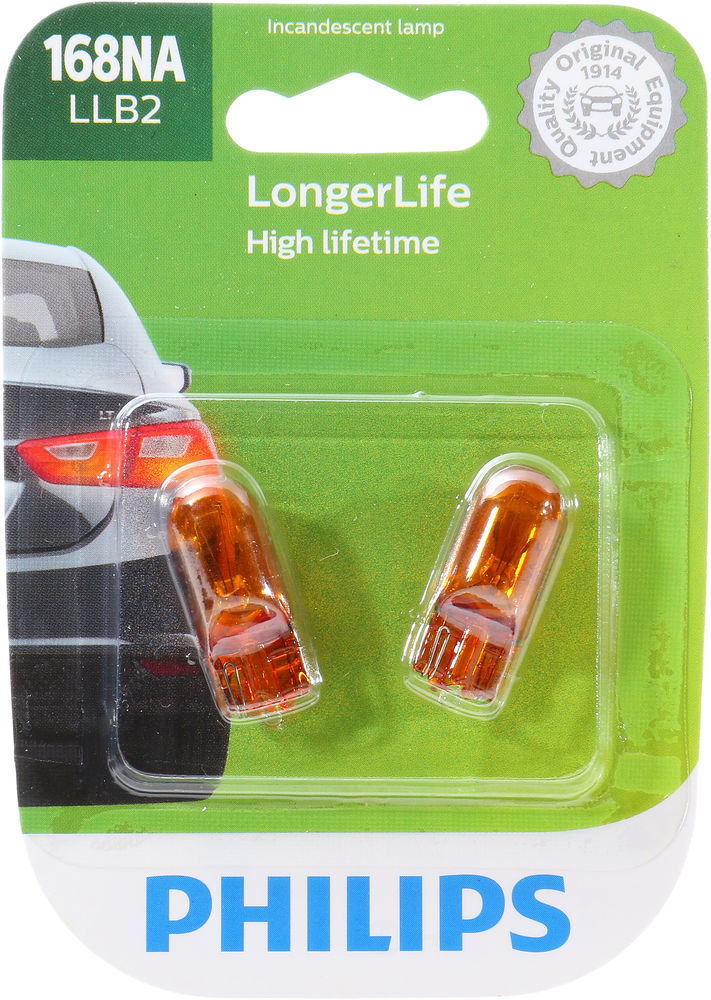 Philips 168NA LongerLife Miniature Bulbs (Pair)