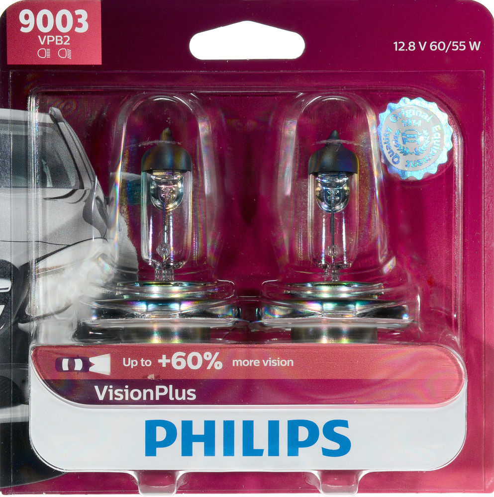 Philips 9003 VisionPlus Headlight Bulbs (Pair)