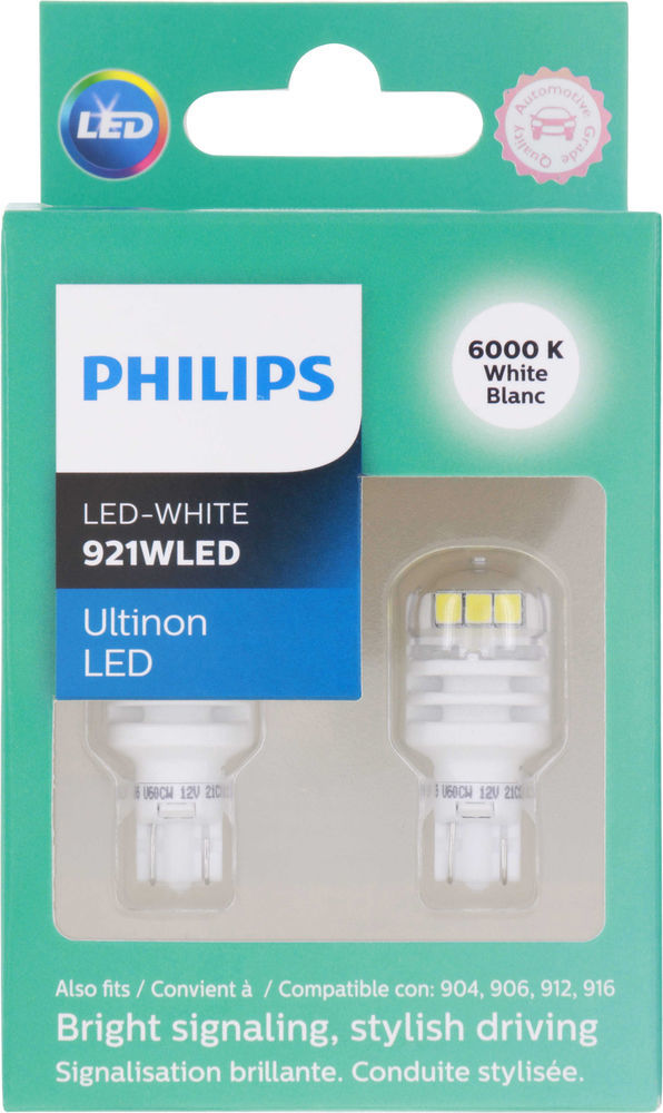 Philips 921W Ultinon LED White Miniature Bulbs (Pair)