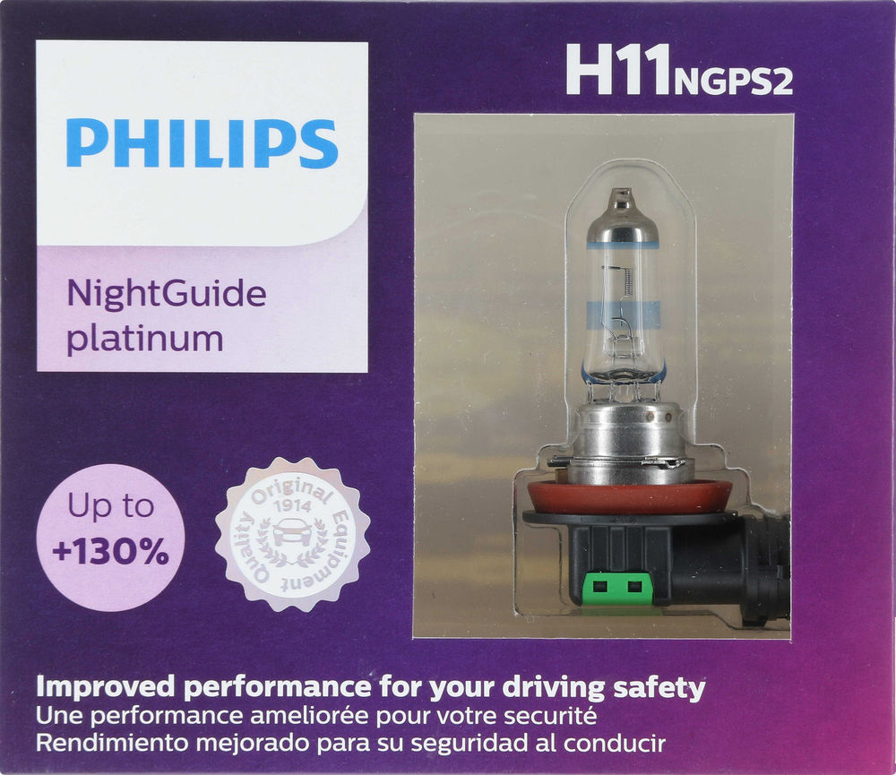 Philips H11 NightGuide Platinum Headlight Bulbs (Pair)