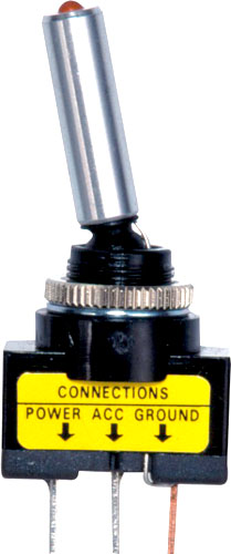 Pilot Billet Toggle Switch w/ LED Light - Color:RED