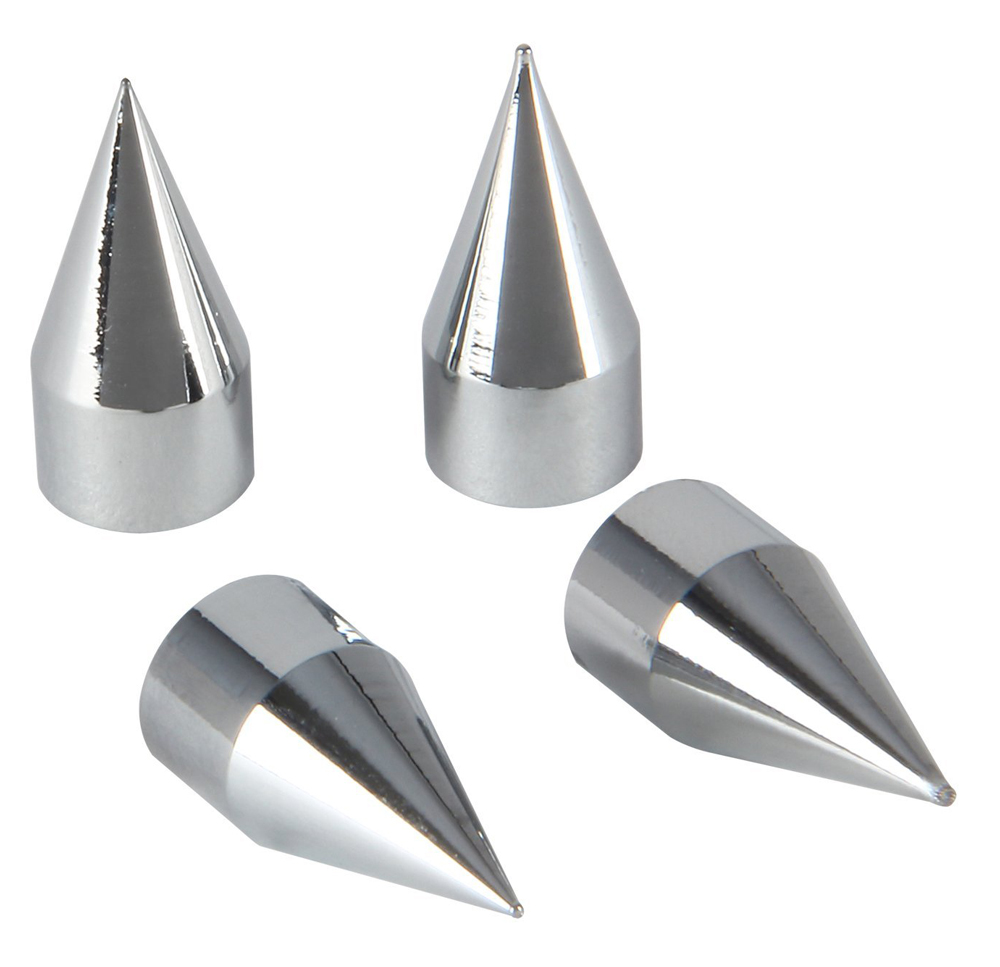 Pilot Chrome Coated Spike Tire Valve Caps - (4 Piece)