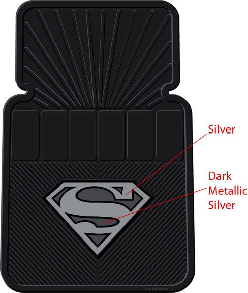 PlastiColor Silver Superman Floor Mats