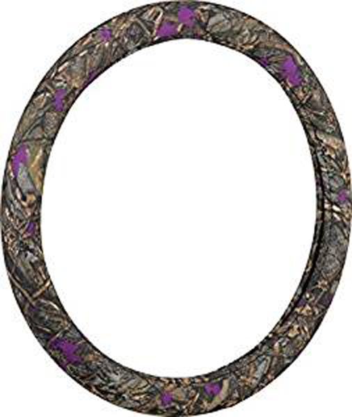 Wild Wood Camouflage Purple Leaf Steering Wheel Cover