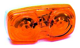 Rectangular Dual Bulb Clearance Light - Color:RED