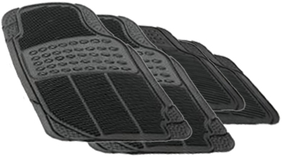 Rubber Queen Universal 4-Piece Rubber Floor Mats - Color:Black