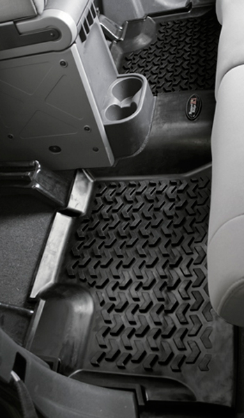 Jeep Wrangler (JK) 4 Door Rear All Terrain Floor Liner (2007-2018) - Color:Black