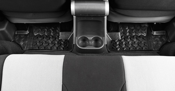 Jeep Wrangler (JK) 2 Door Rear All Terrain Floor Liners-Pair (2007-2018) - Color:Black