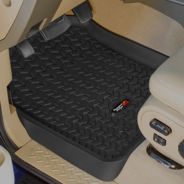 Ford F250 Front All Terrain Floor Liners-Pair (2008-2010) - Color:Black