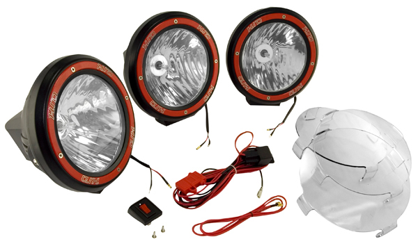 Rugged Ridge Three Black HID Off-Road Fog Lamps Kit - Size:7 inch