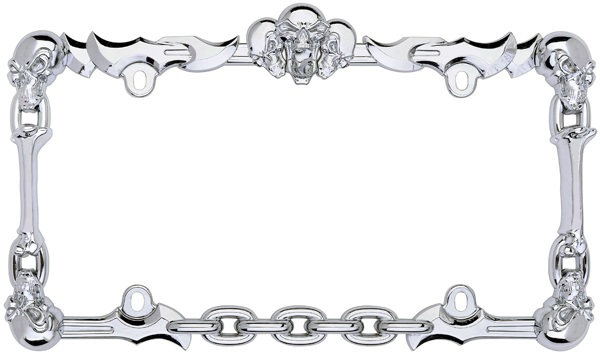 Chrome Skull & Bones License Plate Frame