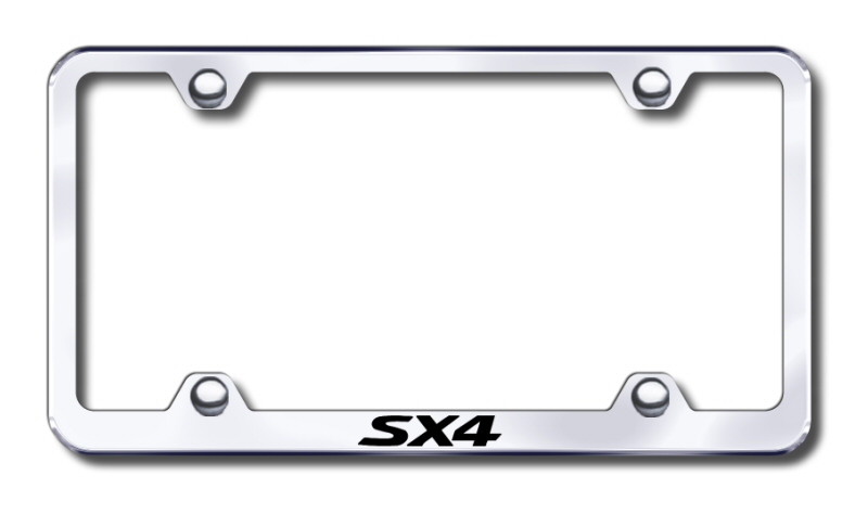 Suzuki SX4 Laser Etched Stainless Steel Wide License Plate Frame - Finish:Brush