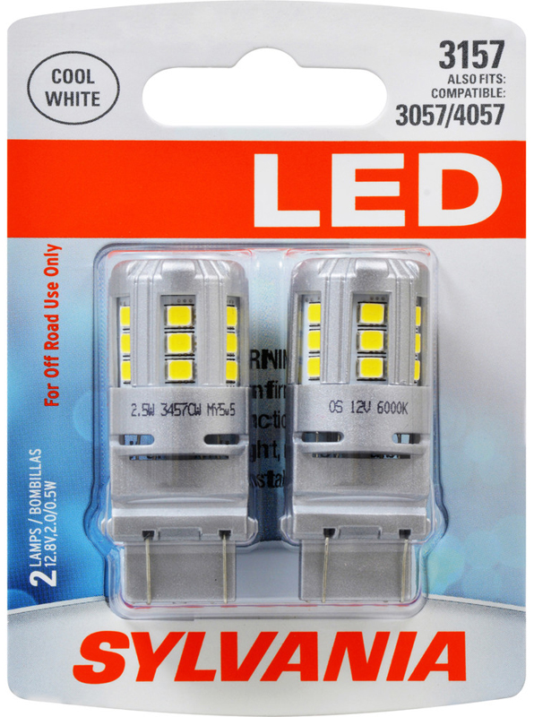Sylvania 3157 LED Cool White Miniature Bulbs (Pair)
