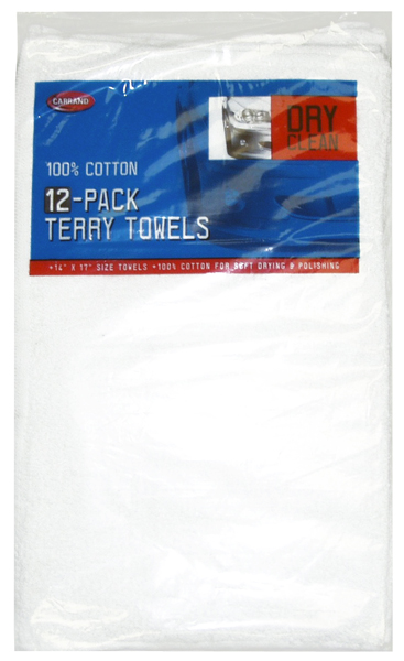 Carrand Cotton Terry Towels (12 pack)