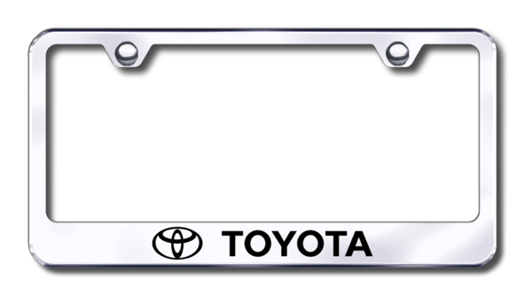 Toyota Laser Etched Stainless Steel License Plate Frame - Finish:Brush