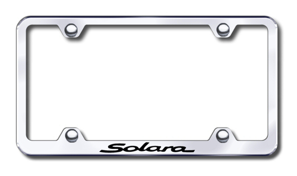 Toyota Solara Laser Etched Stainless Steel Wide License Plate Frame - Finish:Mirror