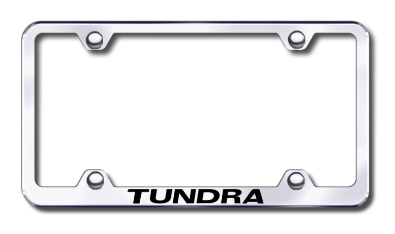 Toyota Tundra Laser Etched Stainless Steel Wide License Plate Frame - Finish:Brush