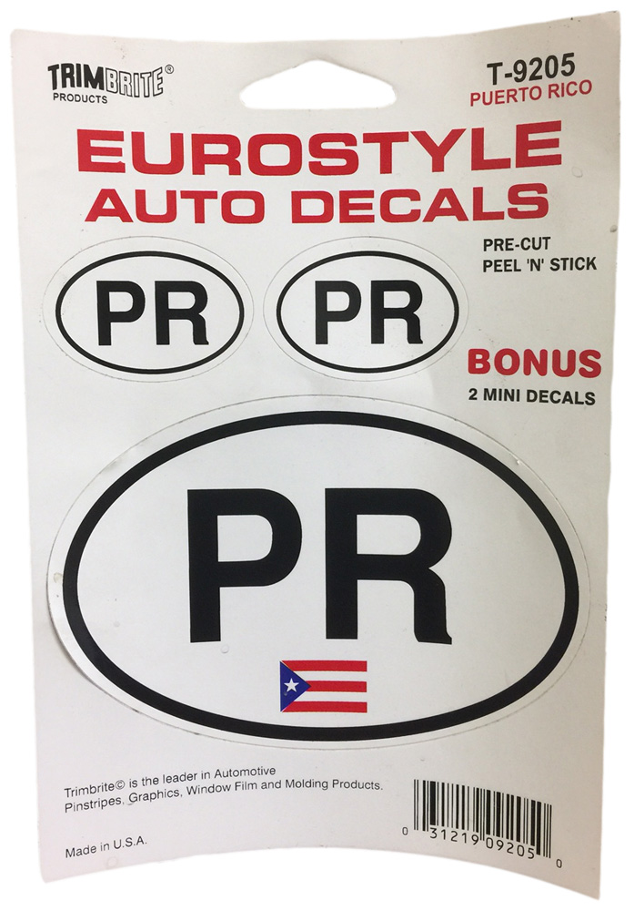Trimbrite Self-Stick Euro-Style Puerto Rico Stickers