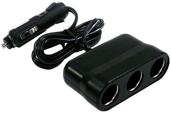 12V Triple 3-Way Socket Power Outlet