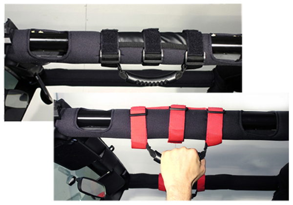 Jeep Wrangler CJ & Wrangler Ultimate Grab Handle-Pair (1955-2018) - Color:Black