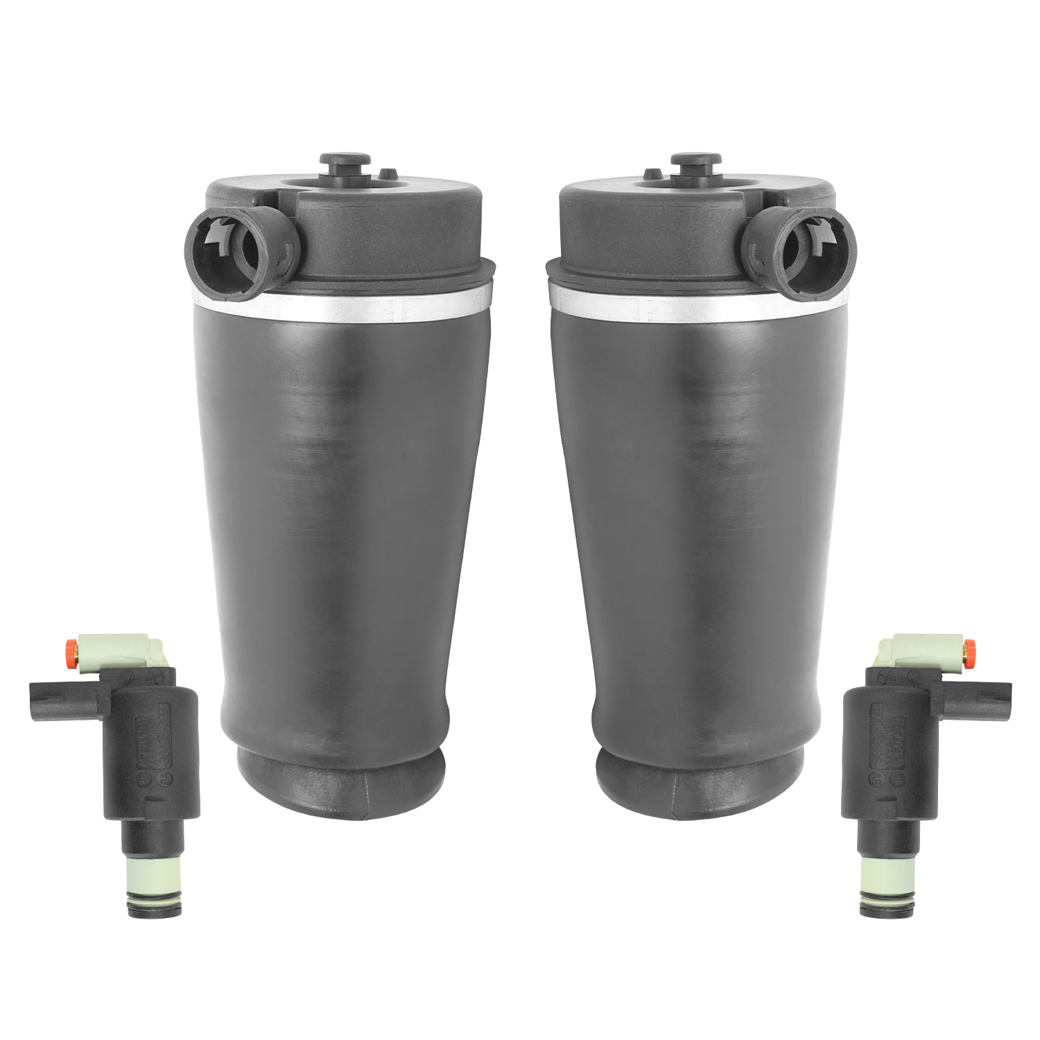 Unity Automotive Rear Air Springs/Bags, (2) Solenoids - 2-15-553000-45-0F0000-3