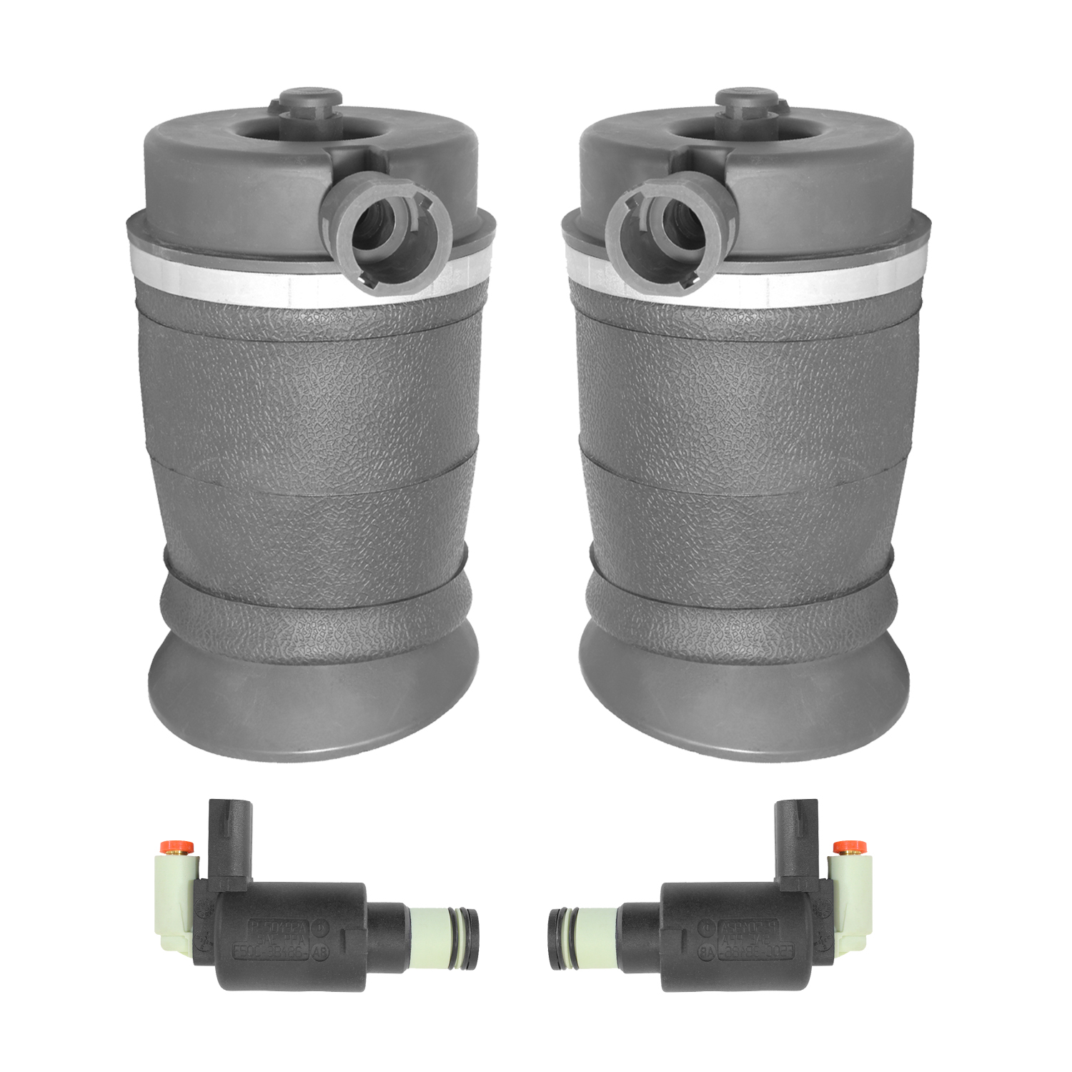 Unity Automotive Rear Air Springs/Bags, (2) Solenoids - 2-15-553010-45-0F0000-3