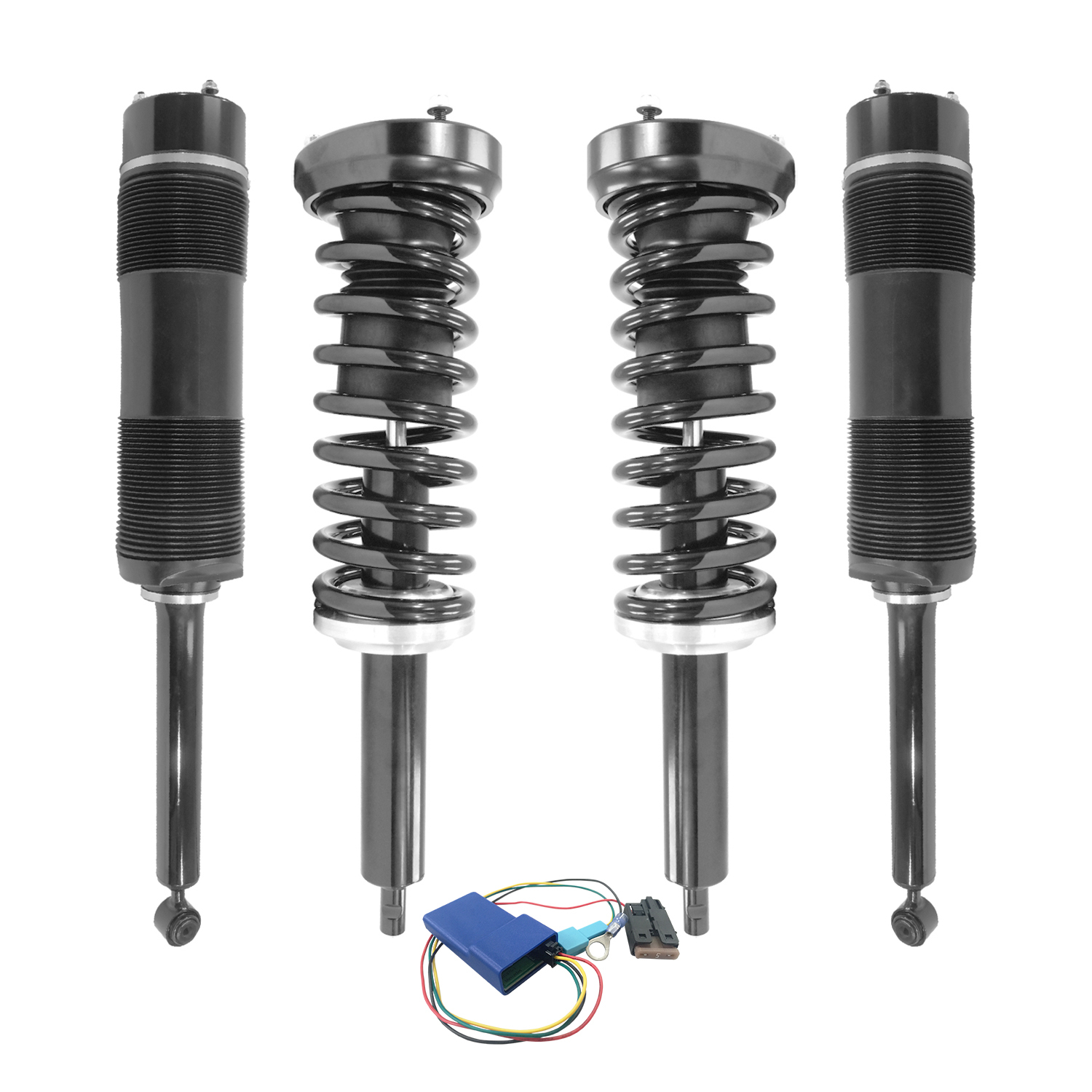 Unity Automotive Front & Rear Complete Struts Assemblies (1) Spoofer/Ride Light Disabler - 31-013500-4-S