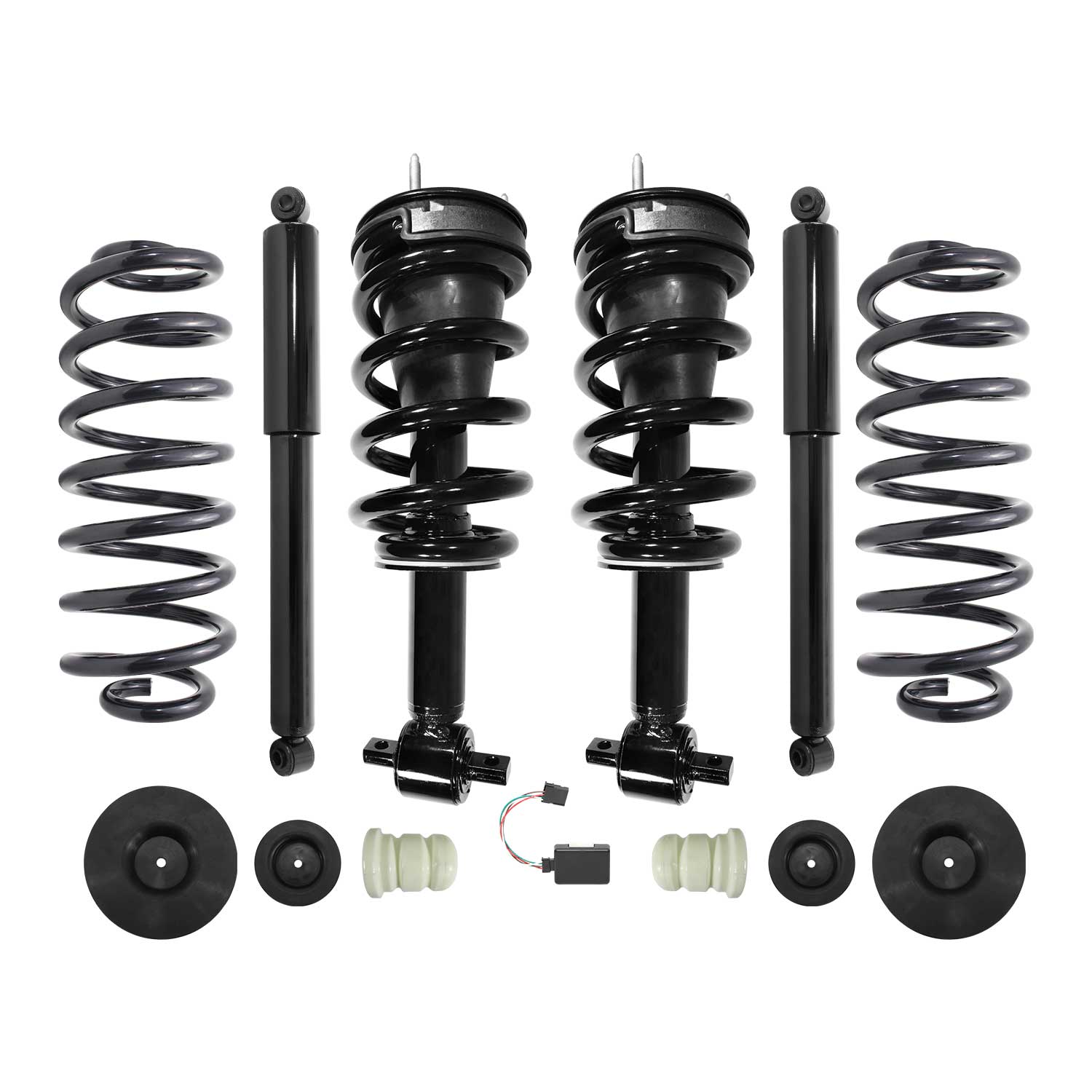 Unity Automotive Front Complete Strut Assemblies (2) Rear Shock Absorbers (2) Coil Springs, (4) Isolators, (2) Bump Stops - 4-0151000-ESV-KIT